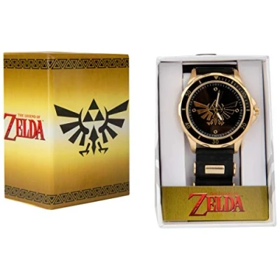 Imagen de Accutime Reloj Zelda Triforce con correa de goma, negro, talla única, Moderno