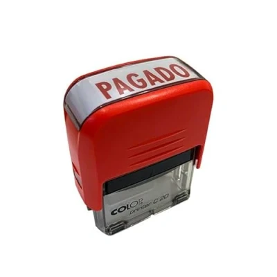 Imagen de COLOP Sello para Oficina, Empresas y Comercios con Texto PAGADO Tamaño de Impresión 14 x 38 cm Incluye Una Almohadilla Tinta E/20 en Color Rojo
