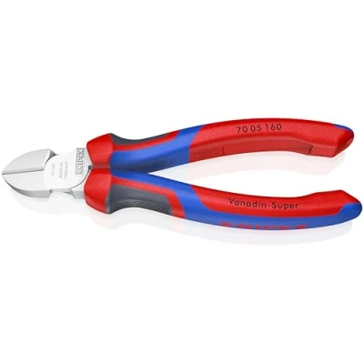 Imagen de Knipex Alicate de corte diagonal cromado, con fundas multicomponentes 160 mm (cartulina autoservicio/blíster) 70 05 SB