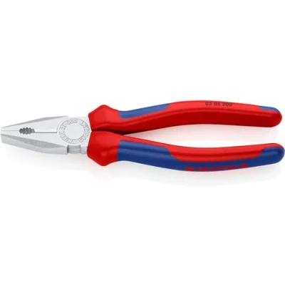 Imagen de Knipex Alicate universal cromado, con fundas multicomponentes 200 mm (cartulina autoservicio/blíster) 03 05 SB