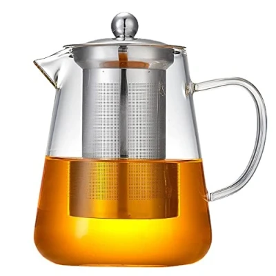 Imagen de TAMUME Tetera de Cristal con Filtro Acero Inoxidable para Verter Fácil (1300ML)