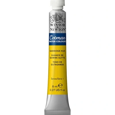 Imagen de Winsor &amp; Newton Cotman 8840093 Pintura de acuarela estudio, colores vivos con muy buenas propiedades procesamiento, tubo 8 ml, color gamboge