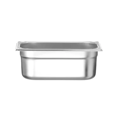 Imagen de HENDI Recipiente GN 1/4,contenedor GN,esquinas reforzadas,resistente a Temperaturas de 40 300C,apto para hornos,congeladores,calientaplatos,baño María,2.8L,265x162(H) 100mm,acero inoxidable