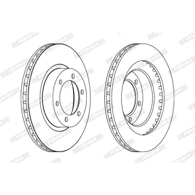 Imagen de FERODO PREMIER DDF1594C Disco de freno 338 28 6 ventilado revestido sin tornillos TOYOTA: Land Cruiser Prado 120, 150