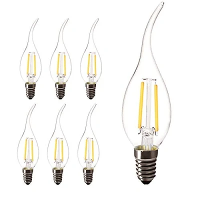 Imagen de Chao Zan 2W Bombillas Filamento LED E14, C35 Vela de Edison Vendimia Estilo Blanco Cálido,Blanco Cálido 2700K,Pack 6