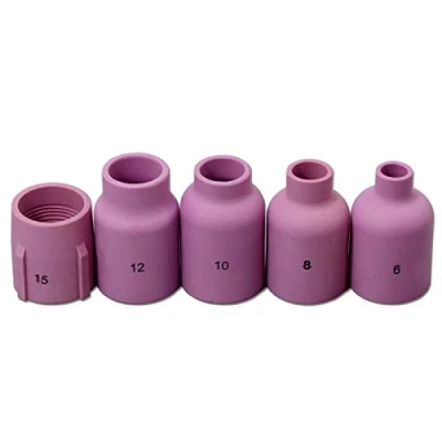 Imagen de RIVERWELD Lente de gas grande Tig boquilla alúmina kit tazas cerámica 53n87 No.12 53n88 No.10 53n89 No.15 57n74 No.8 57n75 No.6 Fit Sr DB WP 9 17 18 20 25 26 Welding Ortch 5pk