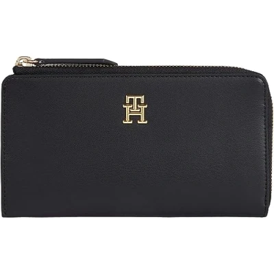 Imagen de Tommy Hilfiger Mujer Cartera Slim grande, Multicolor (Black), Talla Única