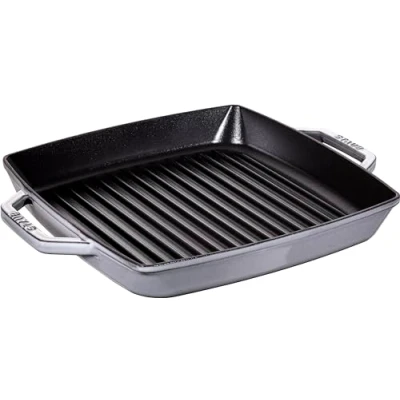 Imagen de Staub 40511 684 0 Sartén de grill, rectangular con dos asas, 28 cm, hierro fundido, Color Gris grafito