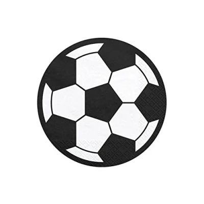 Imagen de servilletas de fútbol, 20 unidades, 13 cm, pliegue 1/4, 3 capas, papel para cumpleaños, fiesta deportivas/PartyDeco Ball, decorativas cumpleaños