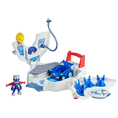 Imagen de PJ Masks Power Heroes Base de Operaciones Set Juego Coche y Figura Juguetes niños niñas