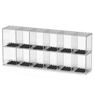 Imagen de Vitrina de Minifiguras, Banaone Caja Exhibición Bloques Construcción Acrílico Apilable, Estuche Almacenamiento Pantalla Bloque a Prueba Polvo (2 Layer)