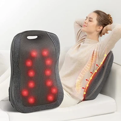 Imagen de Comfier Shiatsu Masajeador de Espalda Cojín masaje Portátil con Calor, almohadilla amasamiento ajustable para silla, uso oficina, doméstico, regalo ideal