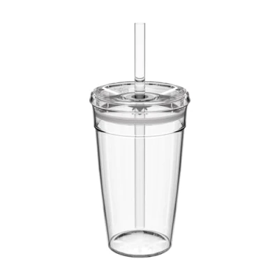 Imagen de KeepCup Cold Cup Vaso transparente para café helado con tapa y pajita, 454 ml