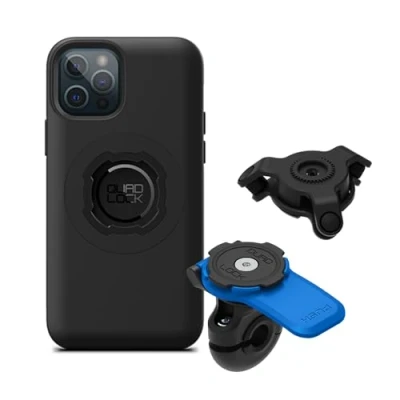 Imagen de Quad Lock Kit de soporte para teléfono con espejo motocicleta amortiguador vibración y funda MAG iPhone 12/12 Pro