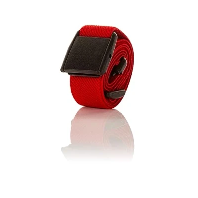 Imagen de Olata Cinturón Elástico Unisex. Ajustable con Hebilla de Clip Plástico. Rojo
