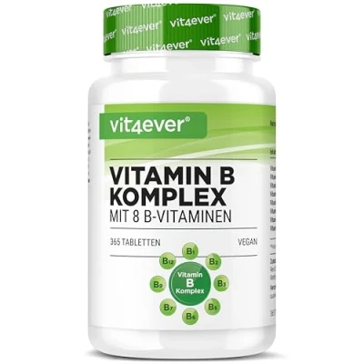 Imagen de Vitamina B Complex 365 comprimidos Las 8 Vitaminas en 1 comprimido B1, B2, B3, B5, B6, B12, biotina y ácido fólico Vegano