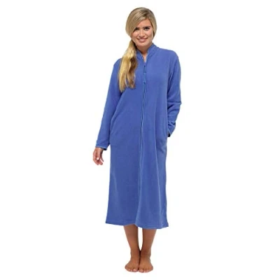 Imagen de Undercover Ladies Zipped Soft Fleece Dressing Gown 4045 Blue 10 12