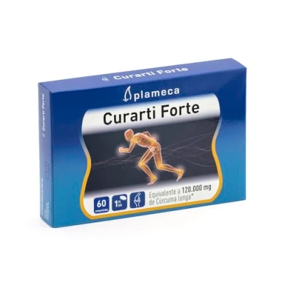 Imagen de PLAMECA Curarti Forte, con Cúrcuma y Vitamina C, Formación Normal del Colágeno, para Articulaciones, Cartílagos Huesos, Ayuda a Disminuir Cansancio Fatiga 60 Comprimidos