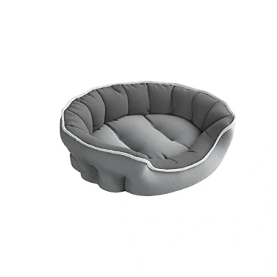 Imagen de Italian Bed Linen Sogni e capricci Cuccia Pets Cama alcochada Enjoy para Perros y Gatos, Claro/Gris Oscuro, 59X53X18CM, poliéster