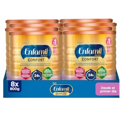 Imagen de Enfamil Premium Confort Pack Fórmula para Bebés con Trastornos Digestivos 8 latas x 800 g