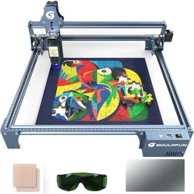 Imagen de Sculpfun S9 Grabador Laser CNC Cortadora Laser, 15 mm Madera Láser Kit, Engraver para Madera, Metal, Acrílico, Area de trabajo 410 x 420