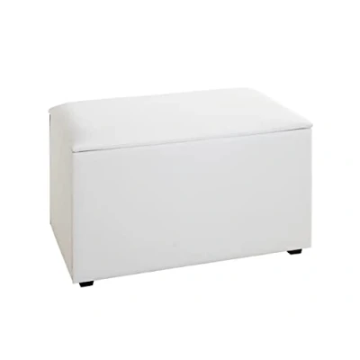 Imagen de HAKU Möbel Pecho blanco, Imitación de cuero, MDF Dim.: AN 65 cm x AL 42 P 40 cm, Estilo: Moderno