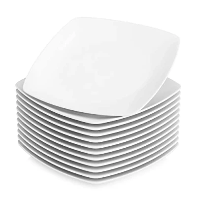 Imagen de MALACASA, Serie Julia, 12 Piezas 9.5&quot; Platos Llanos de Porcelana Plato Cena para Personas