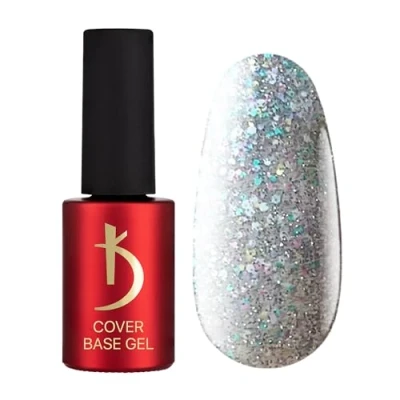 Imagen de Kodi Professional Base Coat Capa Esmalte Semipermanente Cover Gel Transparente Crystal Drops Reflective Flakes 02 Brillo para Uñas UV LED 7 ml