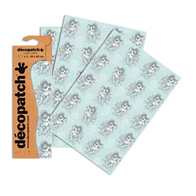 Imagen de Décopatch C761O Une pochette de 3 feuilles papier imprimé 30x40 cm, Anges