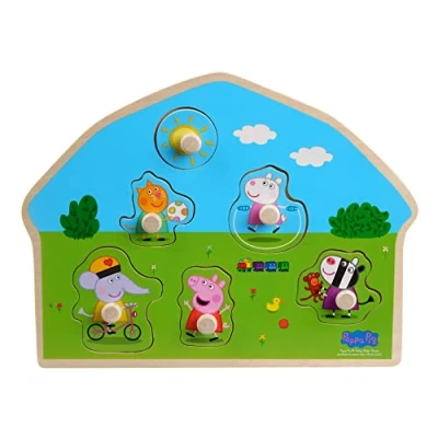 Imagen de Barbo Toys Peppa Pig Rompecabezas Puzzle De 6 Botones Madera A Partir 2 años con Los Amigos Puzles niños Juguetes Oficial