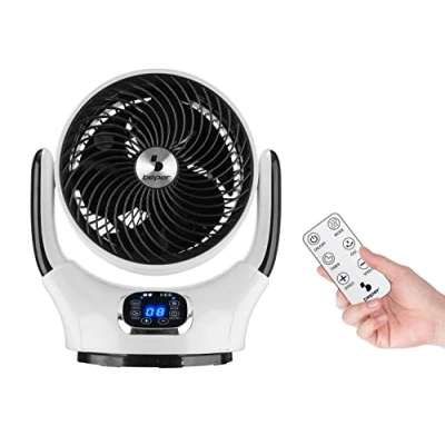 Imagen de BEPER P206VEN260 Ventilador Silencioso Digital con Rotación Automática Inteligente de Mesa, 12 Velocidades, Temporizador Horas