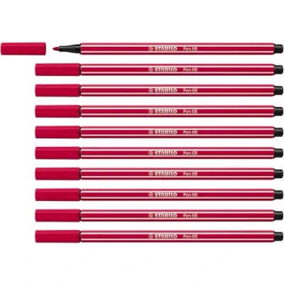 Imagen de Rotulador STABILO Pen 68 Caja con 10 unidades Color rojo oscuro