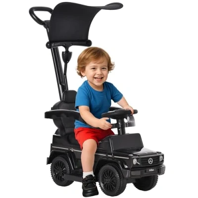 Imagen de HOMCOM Correpasillos para Niños con Licencia Mercedes G350 Coche de 1 3 Años Bocina Capota Extraíble y Barandilla Carga 25 kg 85,5x40,5x95 cm Negro