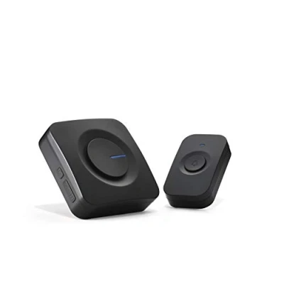 Imagen de EMOS P5728 Juego de timbre inalámbrico con pulsador y timbre, 52 melodías, alcance 180 m, 5 niveles volumen hasta 90 dB, funciona pilas