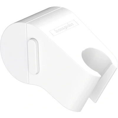 Imagen de hansgrohe WallStoris soporte de ducha, alcachofa, ajustable en altura con pulsador, accesorios baño sin taladro, blanco mate, 27917700