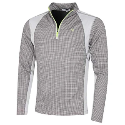 Imagen de Calvin Klein Hombre Micro Grid CK 1/2 Zip Pullover Slate/Lime L