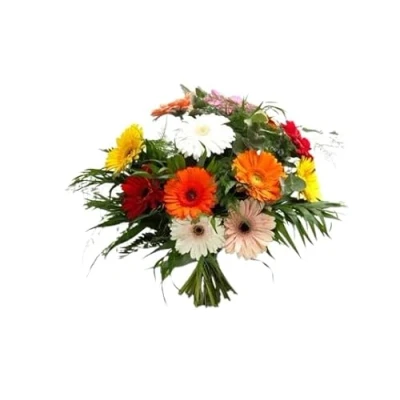 Imagen de DECOALIVE Ramo de Gerbera Bouquet 20 Flores Margaritas Naturales Frescas