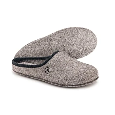 Imagen de ESTRO Pantuflas de Fieltro Hombre Zapatillas Casa Cerradas Mujer con Suela FELT (Gris, 42 EU)
