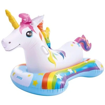 Imagen de Intex Flotador Unicornio, 163 x 86 cm, Colchoneta para niños a Partir de 3 años, 2 Asas sujeción, Peso máximo 40 Kg (57552)