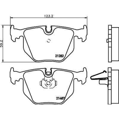 Imagen de HELLA 8DB 355 006 691 Juego de pastillas freno preparado para indicador desgaste BMW: 3 Berlina, Coupé, Touring, LAND ROVER: Range Rover