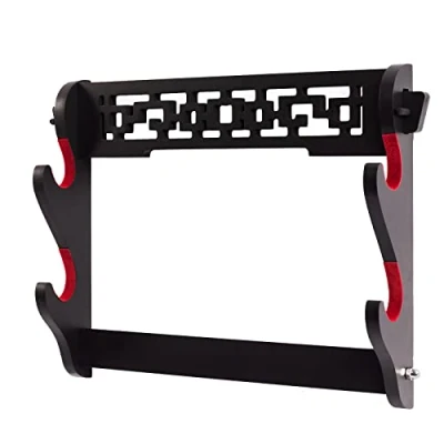 Imagen de FOXSMZZ soporte de pared para espada 2 niveles, samurai, Katana Wakizashi Tanto colgar en la pared, cinco capas