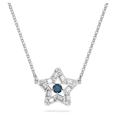 Imagen de Swarovski Collar Stella para Mujer, Cristal Azul y Transparente en Forma de Estrella, Baño Rodio, Colección
