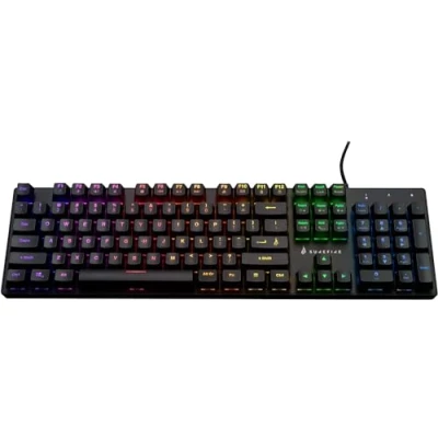 Imagen de SureFire Kingpin M2 Teclado mecánico para Juegos en inglés, Multimedia Videojuegos, tamaño Completo, RGB con iluminación, 100% Teclas Anti ghosting, disposición inglés QWERTY
