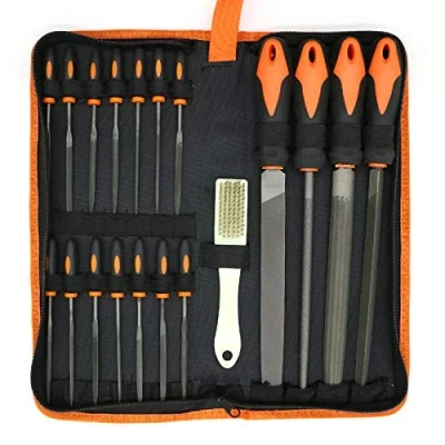Imagen de Limas Planas, 19 Pcs Juego Metal, Para Taller, Lima Plana, Semirredondas, Triangular, Agujas, Metal Plana 150 mm