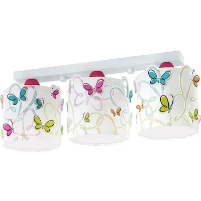 Imagen de Dalber Lámpara Infantil Plafón de Techo 3 luces Butterfly Mariposas (62143)