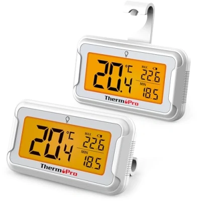 Imagen de ThermoPro Termómetro para frigorífico, termómetro, digital, 2 unidades