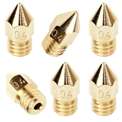 Imagen de 3D FREUNDE M6, 6x 0.4mm Nozzle compatible con MK8 Makerbot RepRap Anet A8/A6 Flashforge CtC Extruder Hotend Boquilla de latón para filamento 1.75 mm impresora