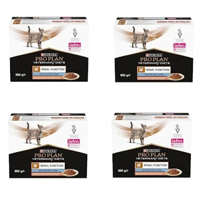 Imagen de Purina Pro Plan Veterinary Diets NF renal Function Advanced Care Salmon Pack de 4 x 10 85 g Bolsa fresca Puede ayudar a apoyar la función los gatos