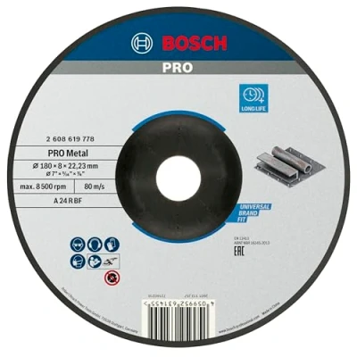Imagen de Bosch Professional 1x Disco de Desbaste Standard for Metal (para Metal, Ø 180 x 8 22,23 mm, Cóncavo, Accesorio Amoladora)