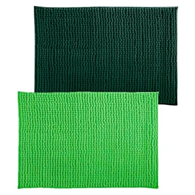 Imagen de Juego de 2 alfombras baño antideslizantes en color verde basil 60x90cm